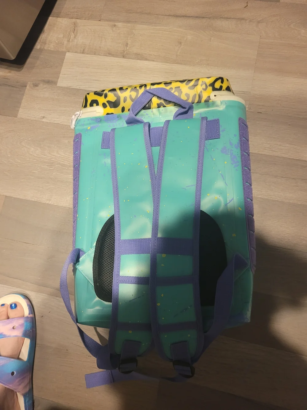 SHITI Coolers Teal Leopard Print Beach Cooler Backpack